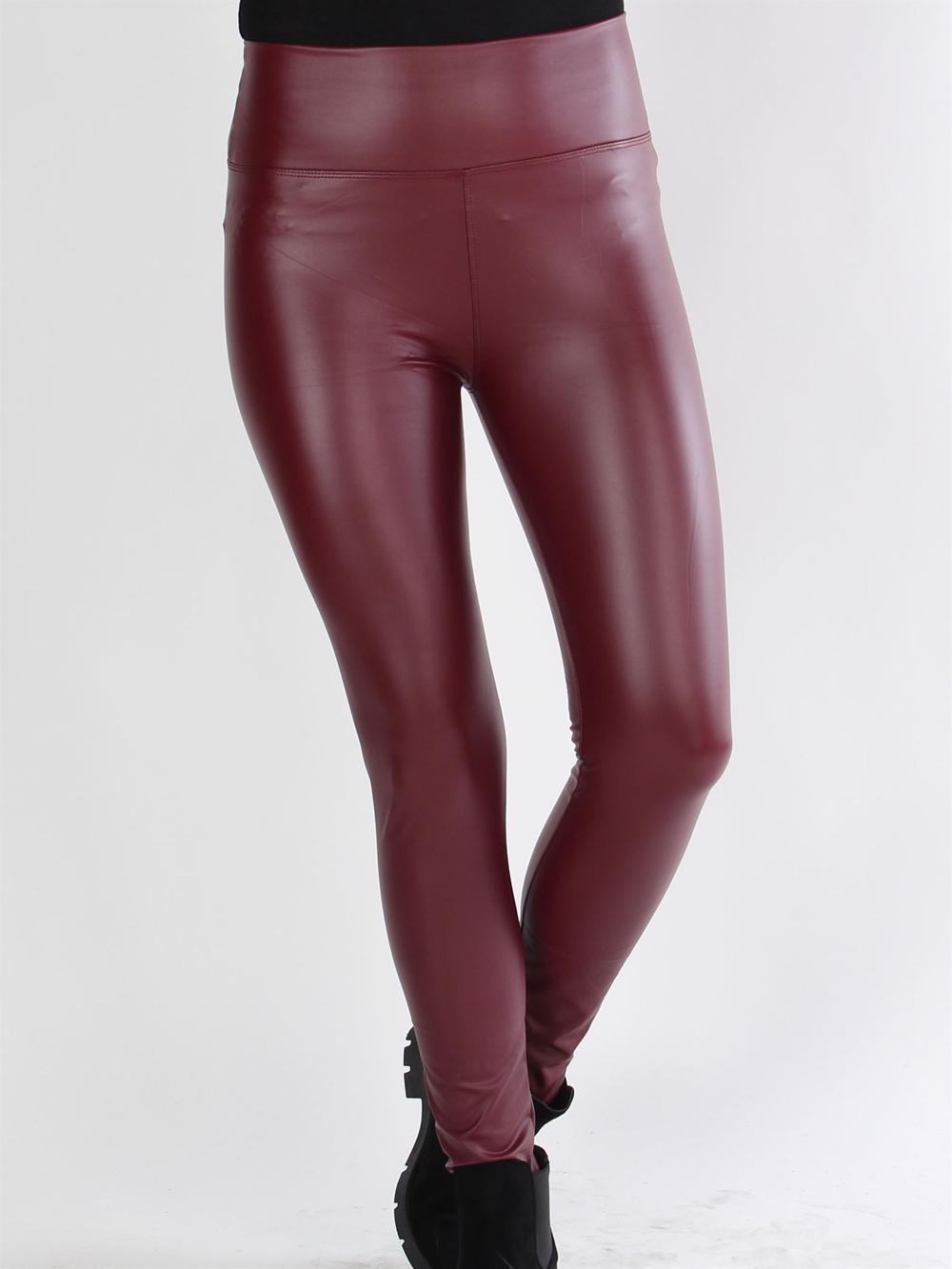 Penny - Armygrønne leggings i læderlook